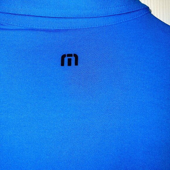Travis Mathew Golf Polo Shirt Blue Stripes Size L - Picture 7 of 7